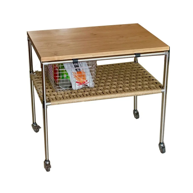 

Simple stainless steel trolley, living room sofa edge, dining car rack
