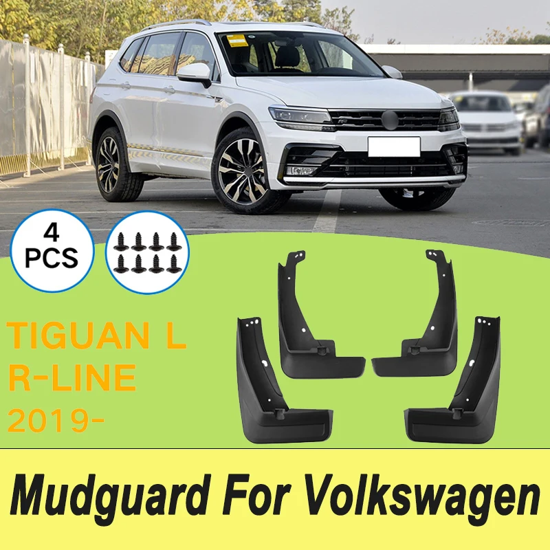 

For VW Tiguan L R-Line 2019-2024 2020 Automotive Tire Mudguard Waterproof Prevent Mud Splashing Car Mud Flaps 4pcs Accessories