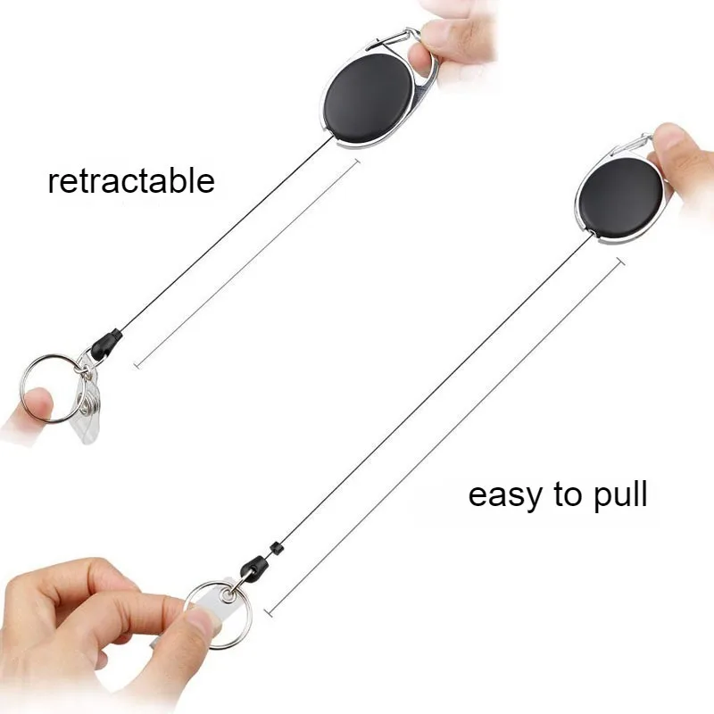 Plastic ID Tag Clip Retractable Badge Reel for Badge Holder Easy Pull Working Permit Clip for Staff Nurse Keychain Multipurpose