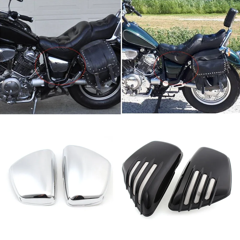 

Motorcycle Part Left Right Side Battery Fairing Cover For Yamaha XV700/750/1000/1100 Virago Black/ Chrome Protection Guard Cover