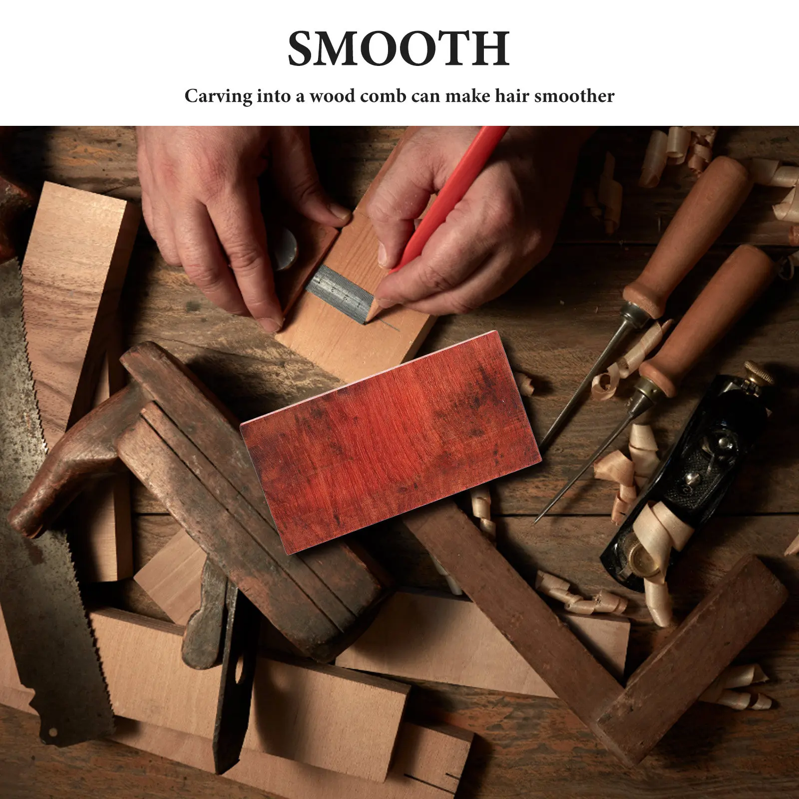 DIY Beveled Edge Wood Carving Slice for Comb Making and Woodcraft Projects Thickened Slant Cut Wood Block Ideal for Beginners