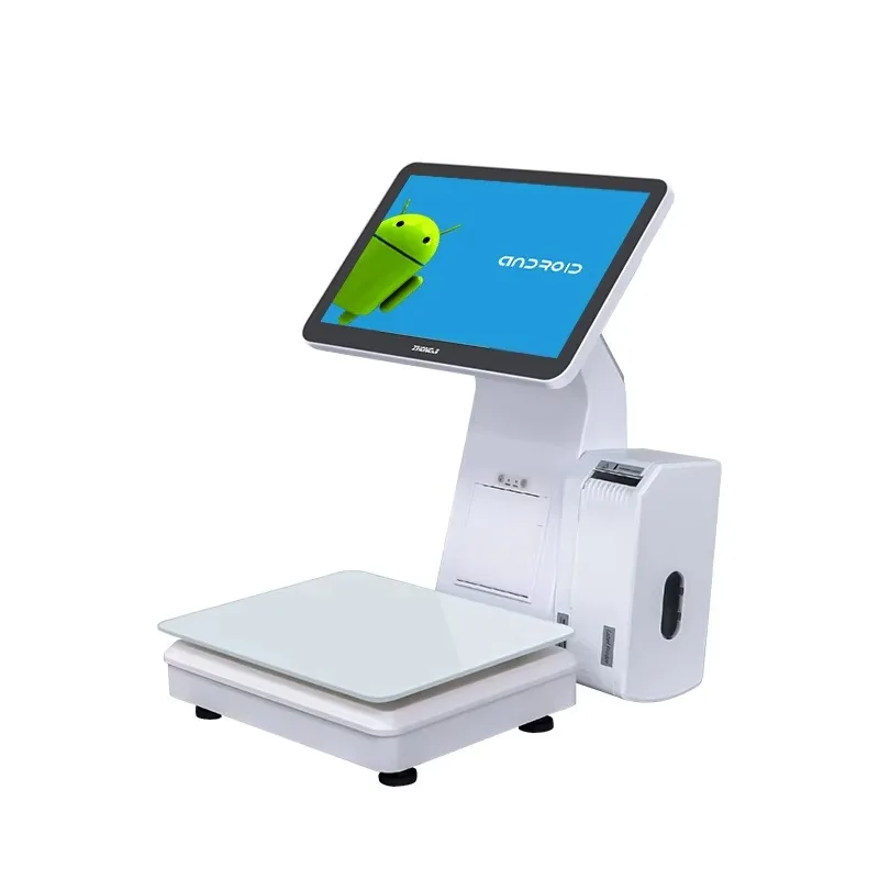 ALS9 Smart POS 15.6 Inch Android Label Scale All-in-One POS System Software Weighing Capabilities Multi-Device