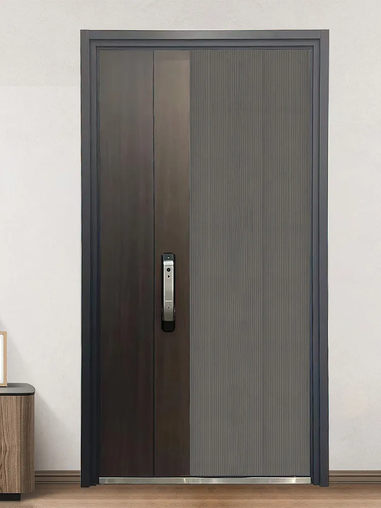 Custom Villa Entrance Double Doors Explosion-Proof Cast Aluminum Doors Thermal Break System Off-Center Axis Doors
