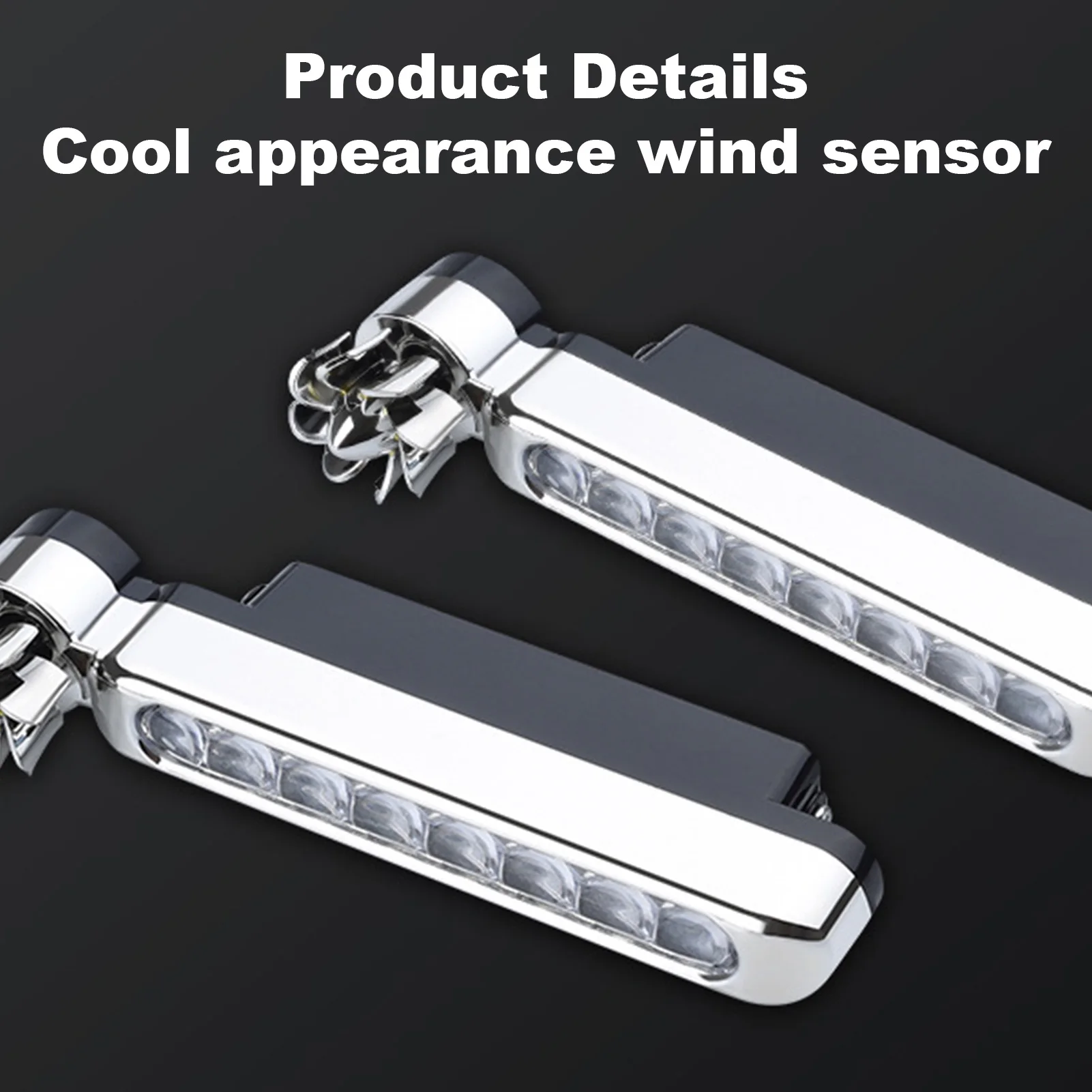 2pcs Wind Powered LED Lights Ultra Bright 8LED Car Exterior Lights Wind Powered LED Car Exterior Lights Decorative Wind Energy