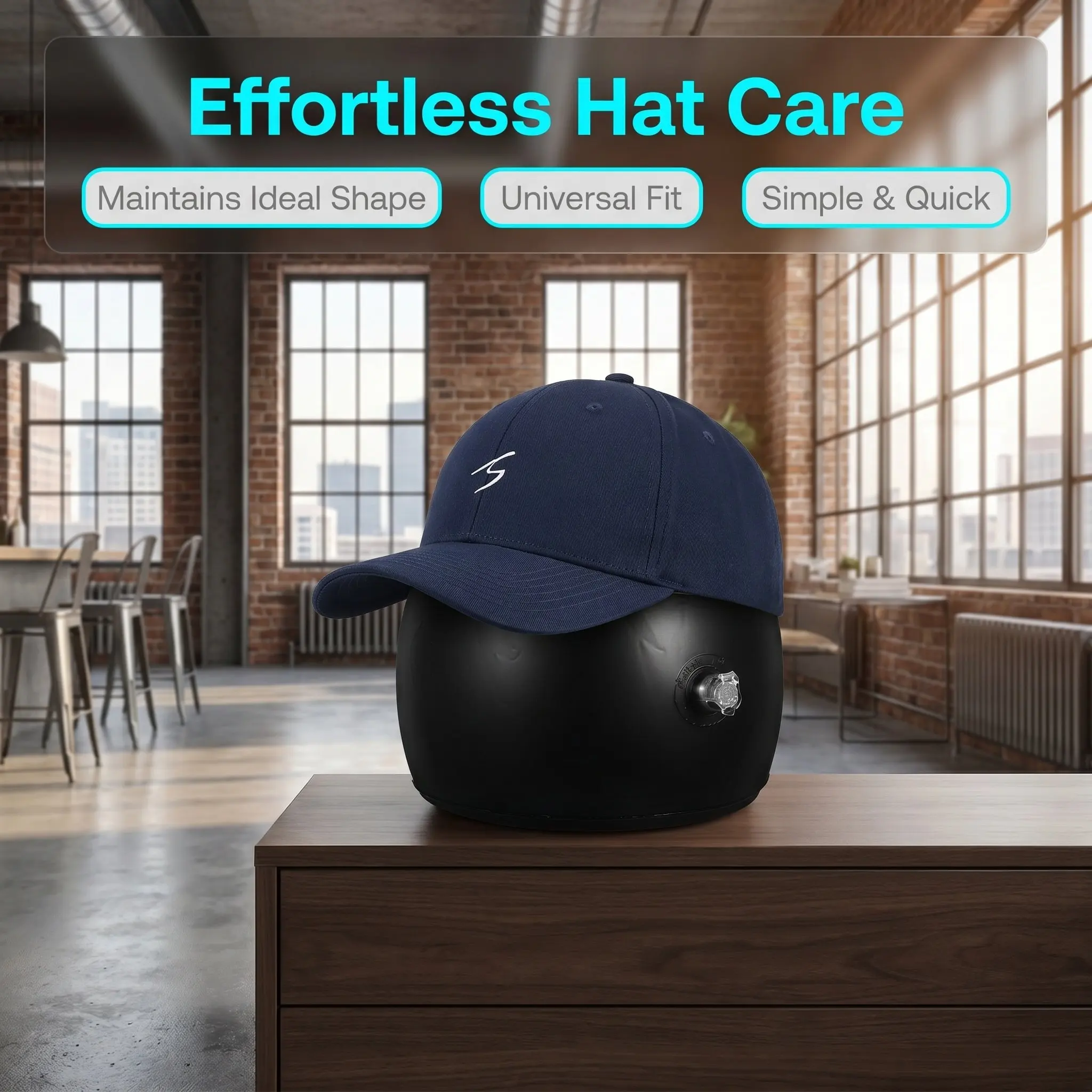 2Pcs Inflatable Hat Holder Blow-Up Hat Shaper for Baseball Caps/Wigs Display and Shaping PVC Cap Rack for Storage & Tabletop Use