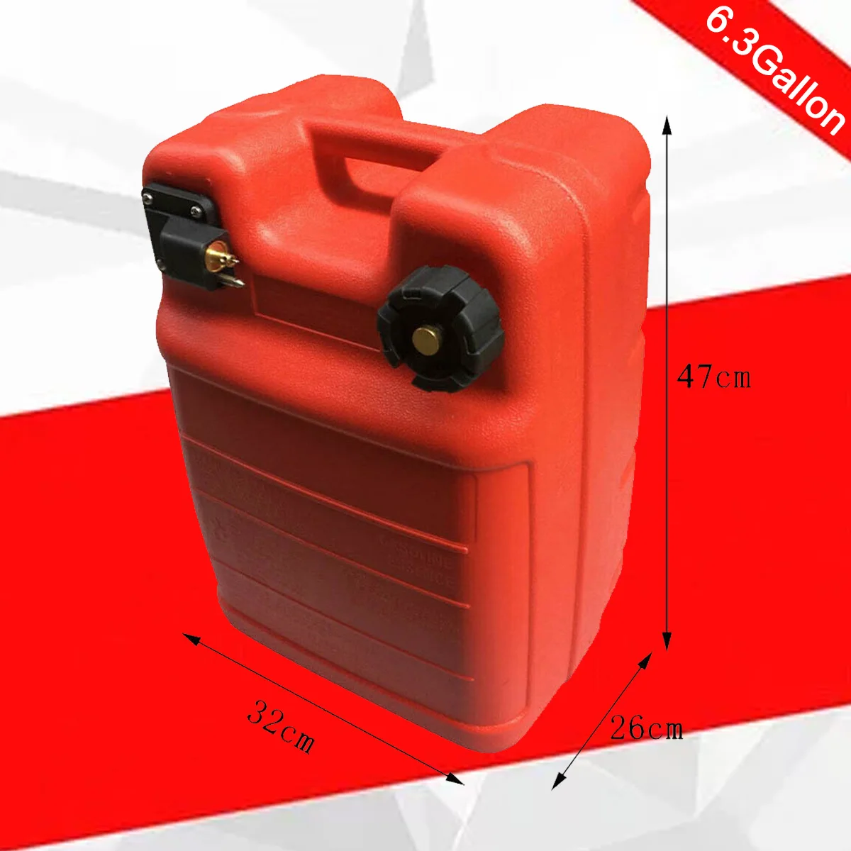 Portable Boat Fuel Tank 24L 6.3 Gal Marine Outboard Motor Fuel Tank Anti-Static Anti-Aging Corrosion-Resistant Polyethylene