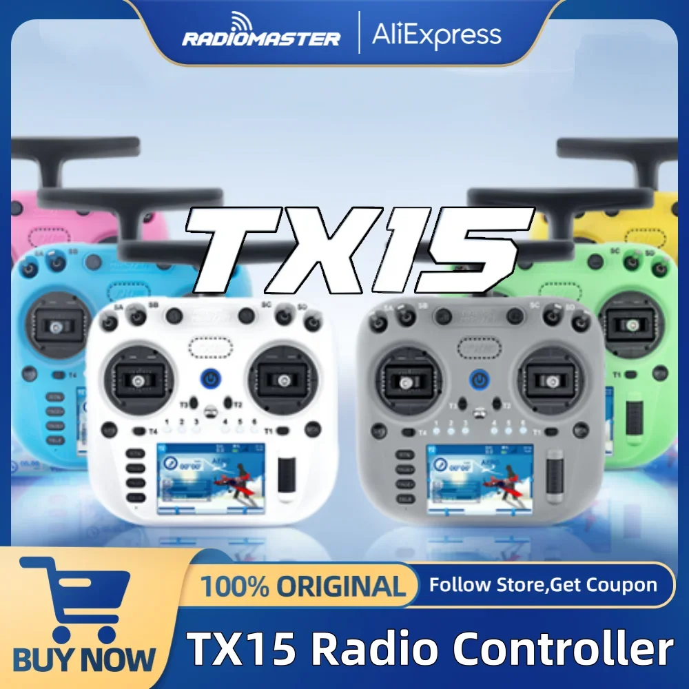 (in stock)Radiomaster TX15 16ch 3.5inch IPS Touchscreen V5.0 Hall Gimbals Radio Controller ExpressLRS Built-in Gyro Microphone