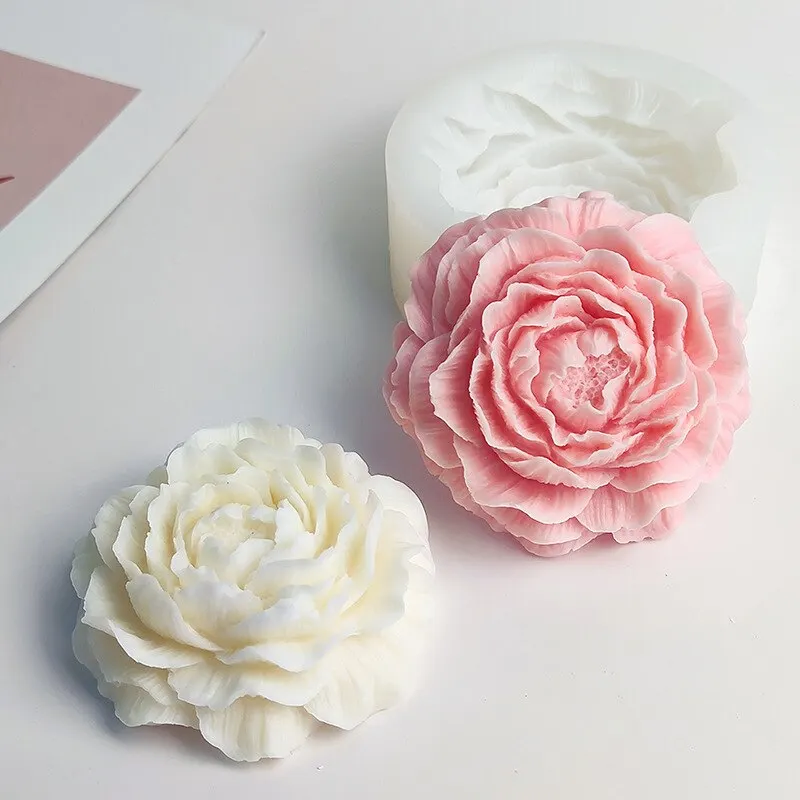 Large Peony Flower Handmade Soap Silicone Mold Aromatherapy Plaster Glue Mold Jewelry Candle Souvenir Mold