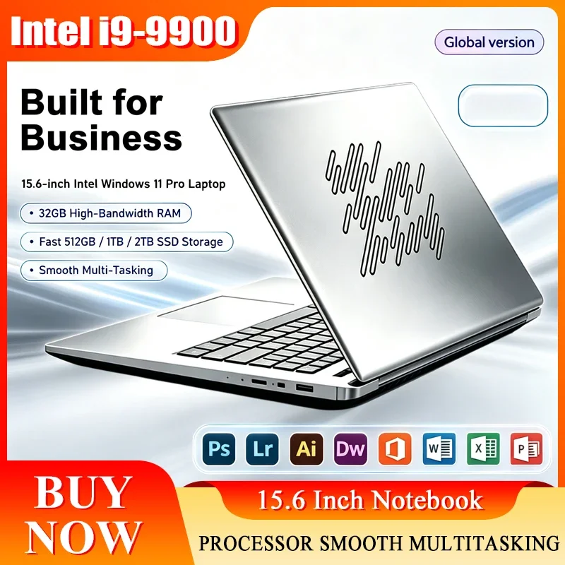 2026 New 15.6'' Laptop Intel Core I9-9900 32GB 2TB Gaming PC Ultra Slim Office Study Computer PC Windows 11 Pro 1920*1080 HD