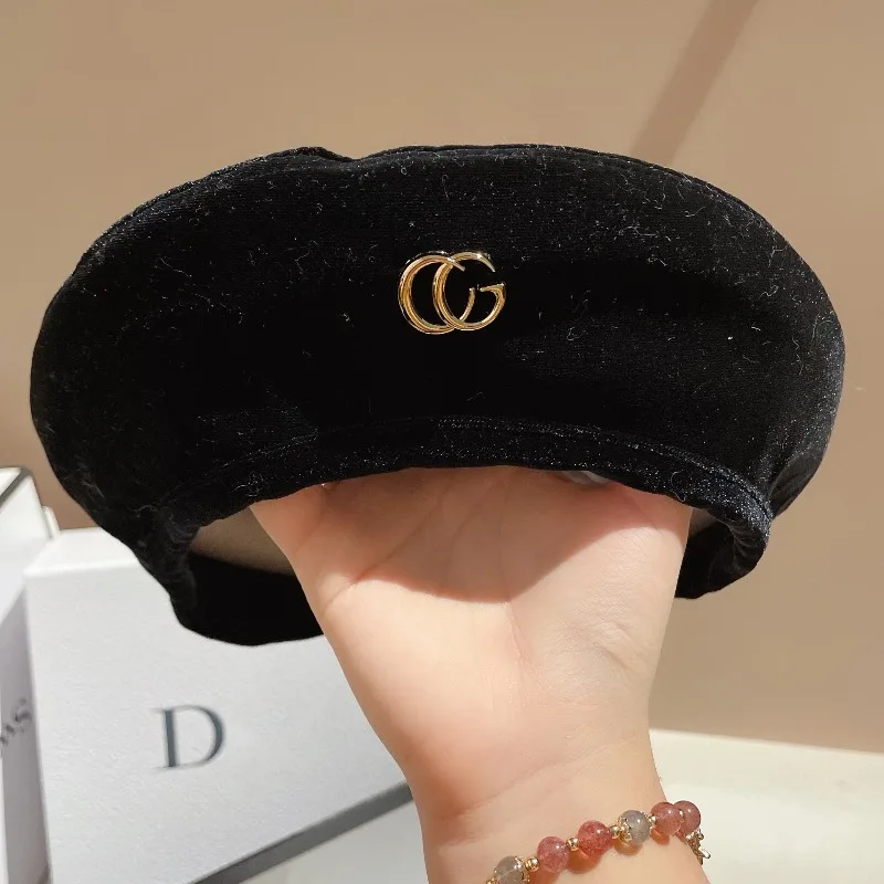 

Velvet 'CG' Beret Women AdjustableFrench StyleSlouchy Hat for Autumn Winter Fashion Casual Outfit Celeb Inspired Free Shipping​​