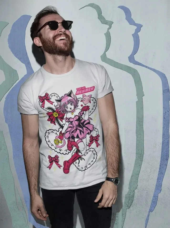 Tokyo Mew Mew Ichigo Momomiya Magical Girl Anime T-Shirt, Men's Harajuku Style Crew Neck Short Sleeve Women And Men T-shirts