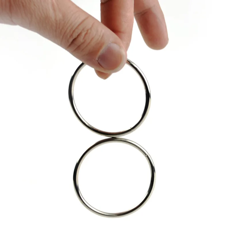 Super Power Double Rings Magic Tricks Mighty Twin Ring Illusions Gimmicks Mentalism Props Close-up Magic Easy Metal