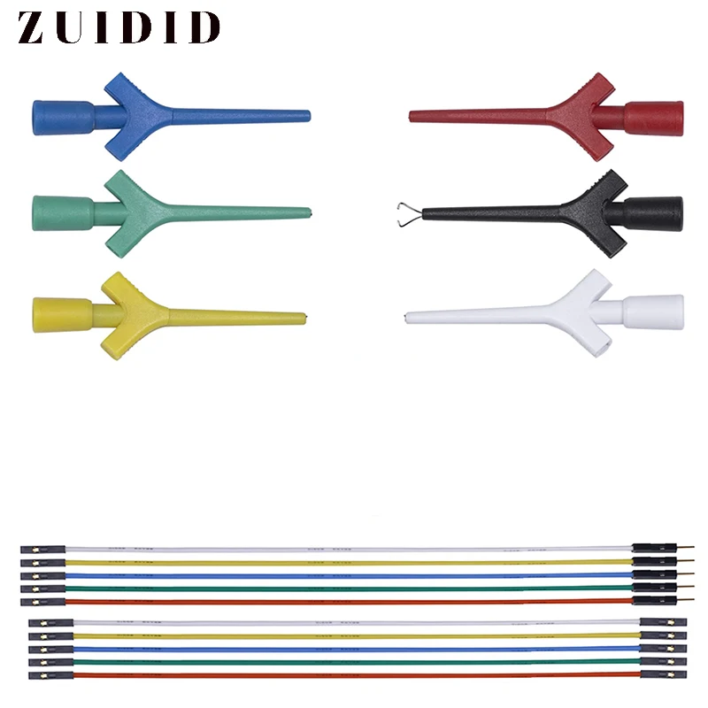 

Multimeter Test Leads Cable Mini SMD IC Clips Spring Test Hook For Logic Analyzer Adapter Programming Silicone Cable 60V/3A