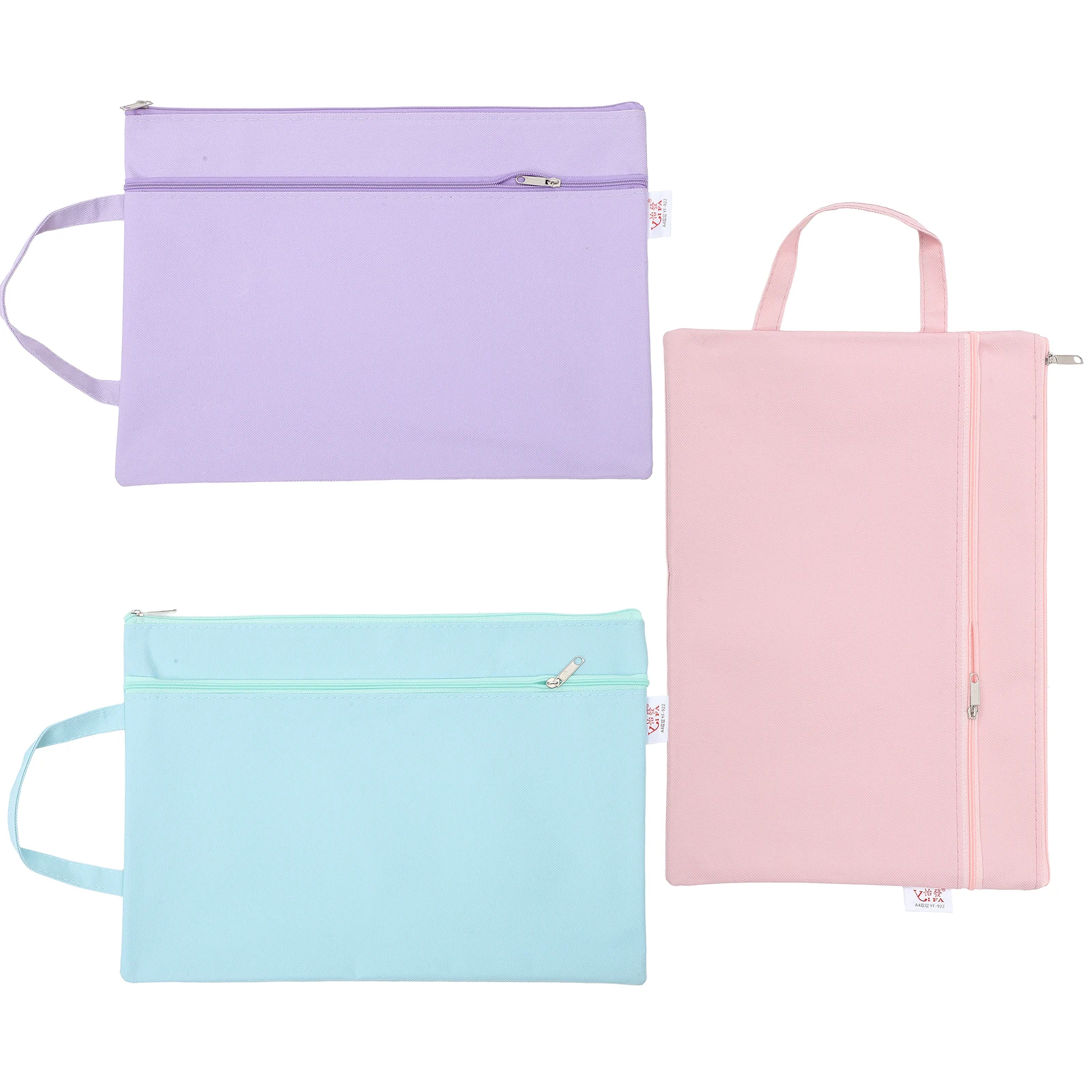 

3Pcs A4 Waterproof Zipper Document Storage Bags File Organizer Pouches Large Capacity Office Supplies Organizer