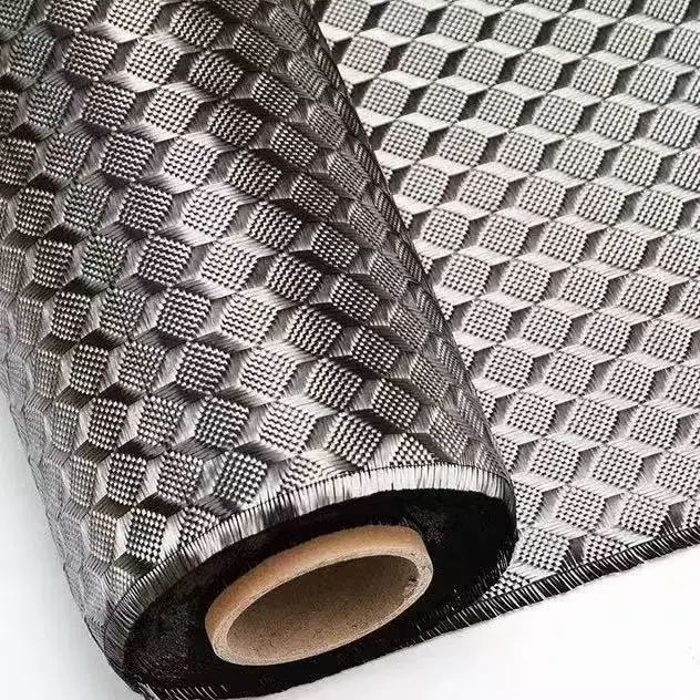 

Real Carbon Fiber Jacquard Cloth Fabric 3K 240gsm 2x2 3D three-dimensional space pattern Effect 40" / 100cm width