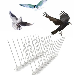 Pinchos de plástico para ahuyentar aves y palomas, tira de púas de acero inoxidable, disuasorio, espantapájaros, 25cm, 1 unidad