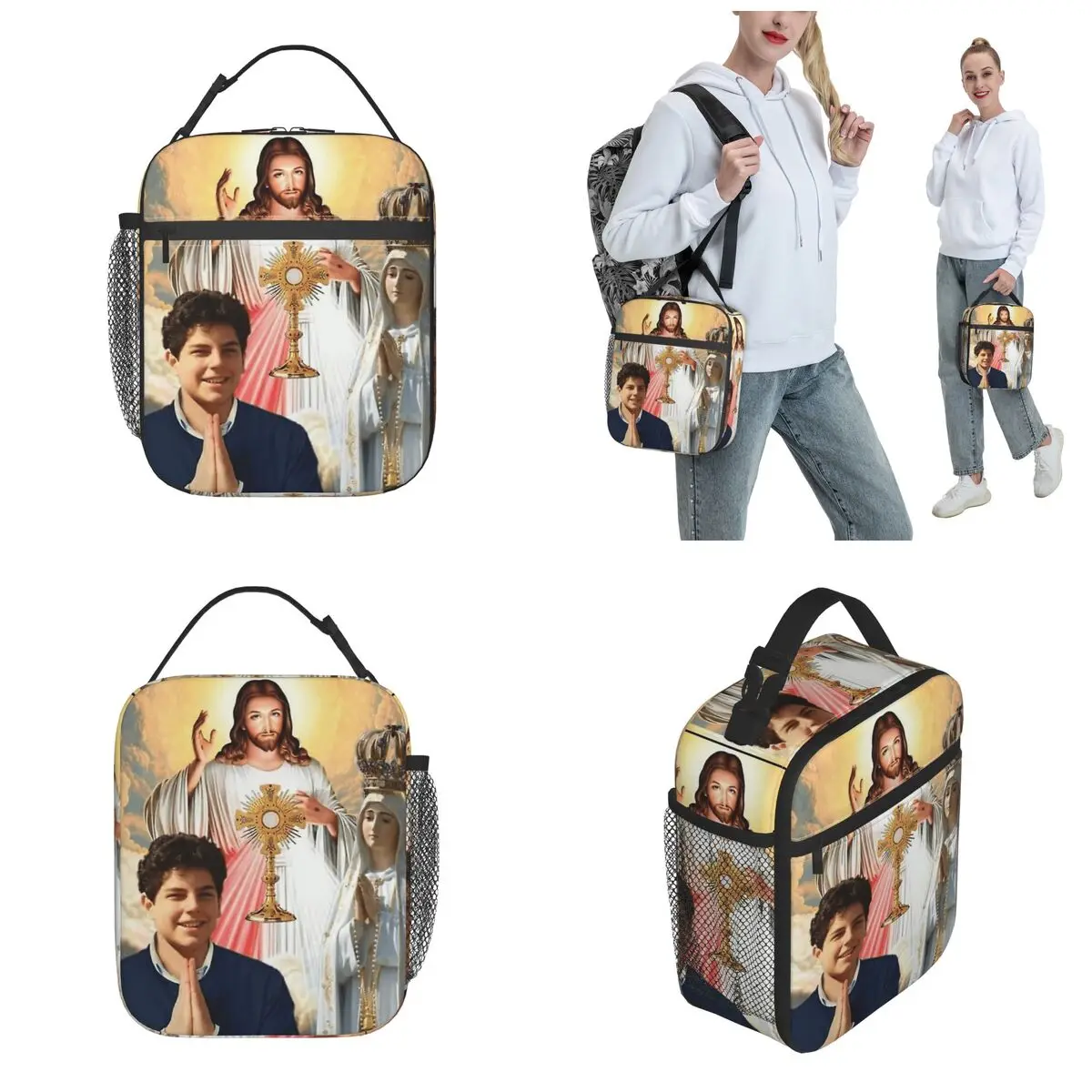 حقيبة الغداء المعزولة سانت كارلو أكوتيس سانتو المنتج صندوق طعام الغداء السببية برودة الحرارية بينتو صندوق للنزهة #4