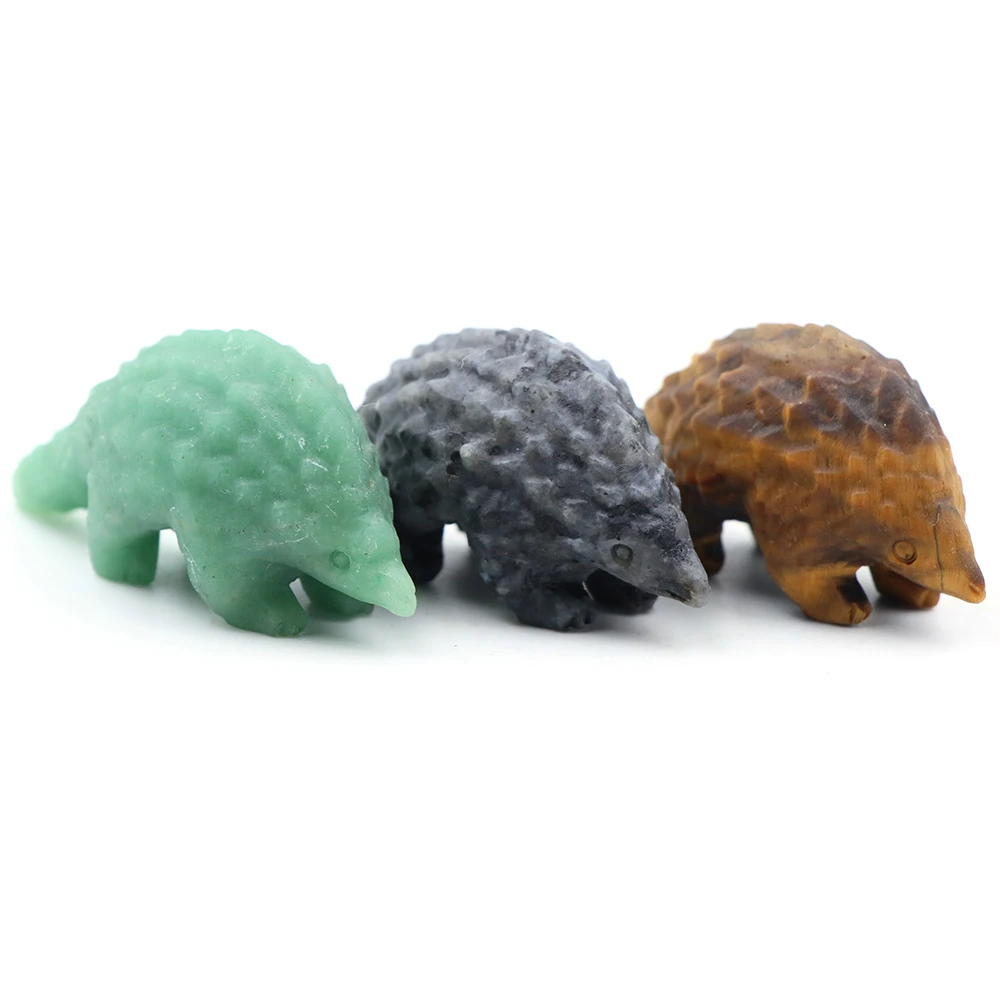

60mm Natural Stone Carved Pangolin Statue Healing Crystal Gem Animals Figurine Desktop Home Decoration Christmas Creativity Gift