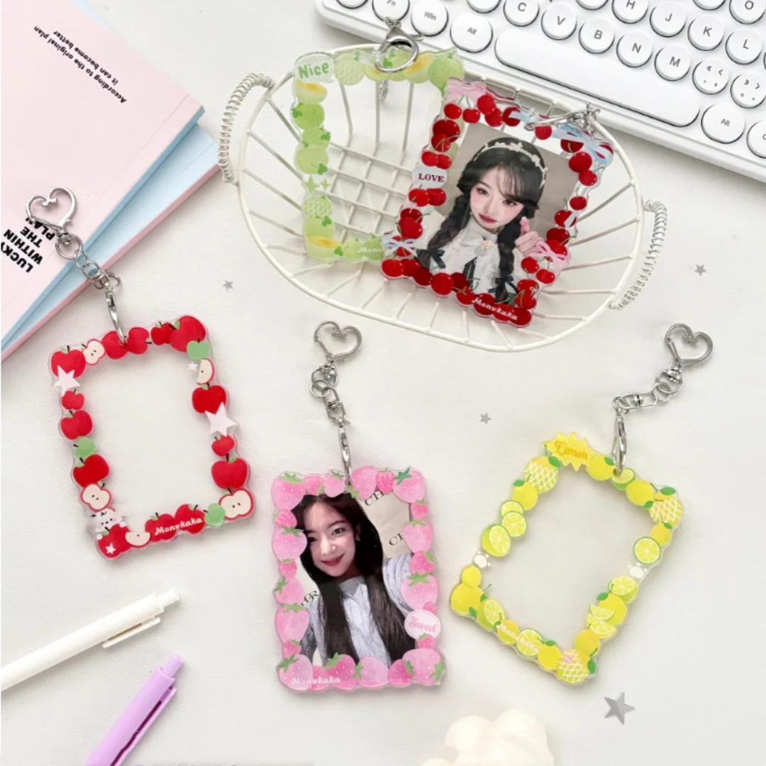 Fruit Card Holder Protective Acrylic Card Holder Card Holder Pendant Creative For Idol Photos Transportation Cards Gifts