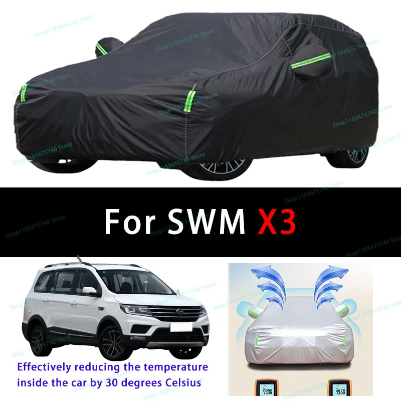 

For SWM X3 Summer Full Car Covers Outdoor Sun uv Protection Dust Cooling Protective Auto Protective Cover