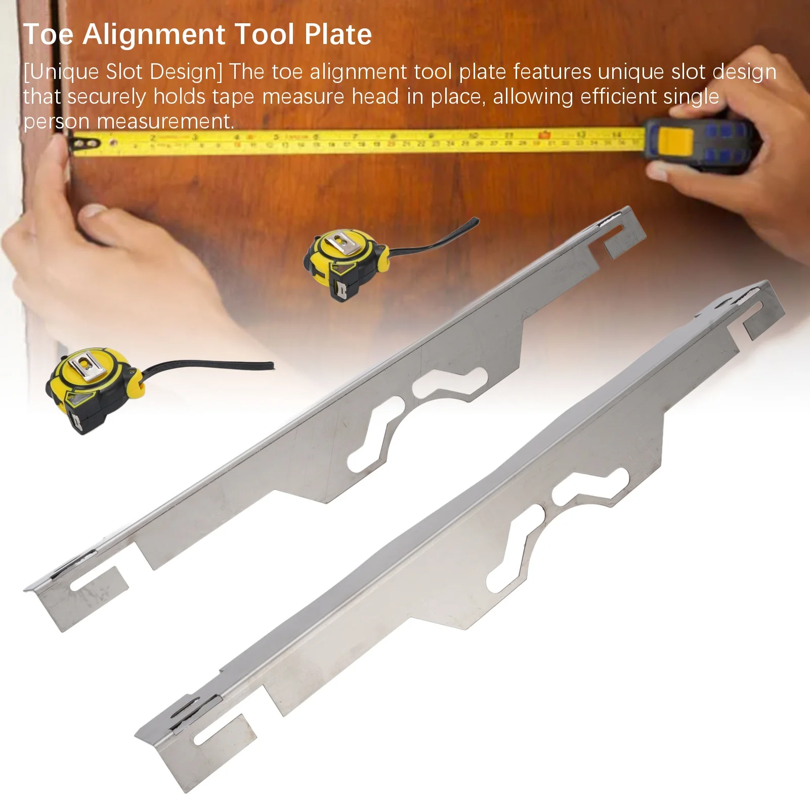 

2 шт., инструмент для выравнивания колес, сверхмощный инструмент для выравнивания стального пальца с 2 рулетами для автомобильного инструмента для выравнивания пальцев ног, пластина