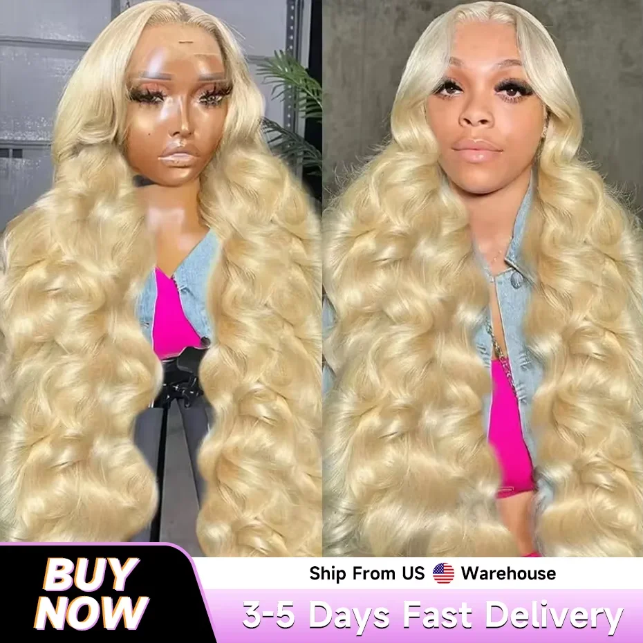 

40 42 inch 613 Blonde 250 Density 13x6 HD Lace Front Human Hair Wig For Women Body Wave Brazilian Transparent Lace Frontal Wig