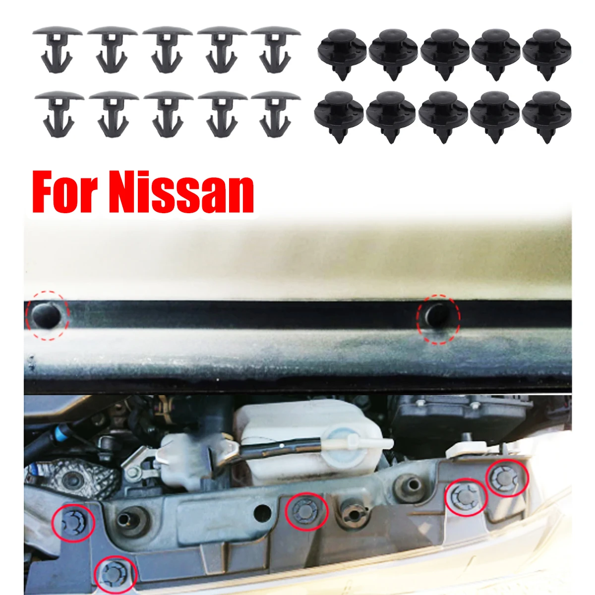 

20PC For Nissan Juke Qashqai J10 J11 X-Trail T31 T32 Rogue Car Bumper Wheel Arch Trim Rear Door Upper Weatherstrip Clips Rivet