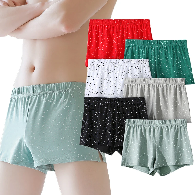 

3XL Men Dot Printed Aro Pants Causal Shorts Sleep Bottoms Breathable Boxer Shorts Trunks Loose Underpants Boxershorts Underwear