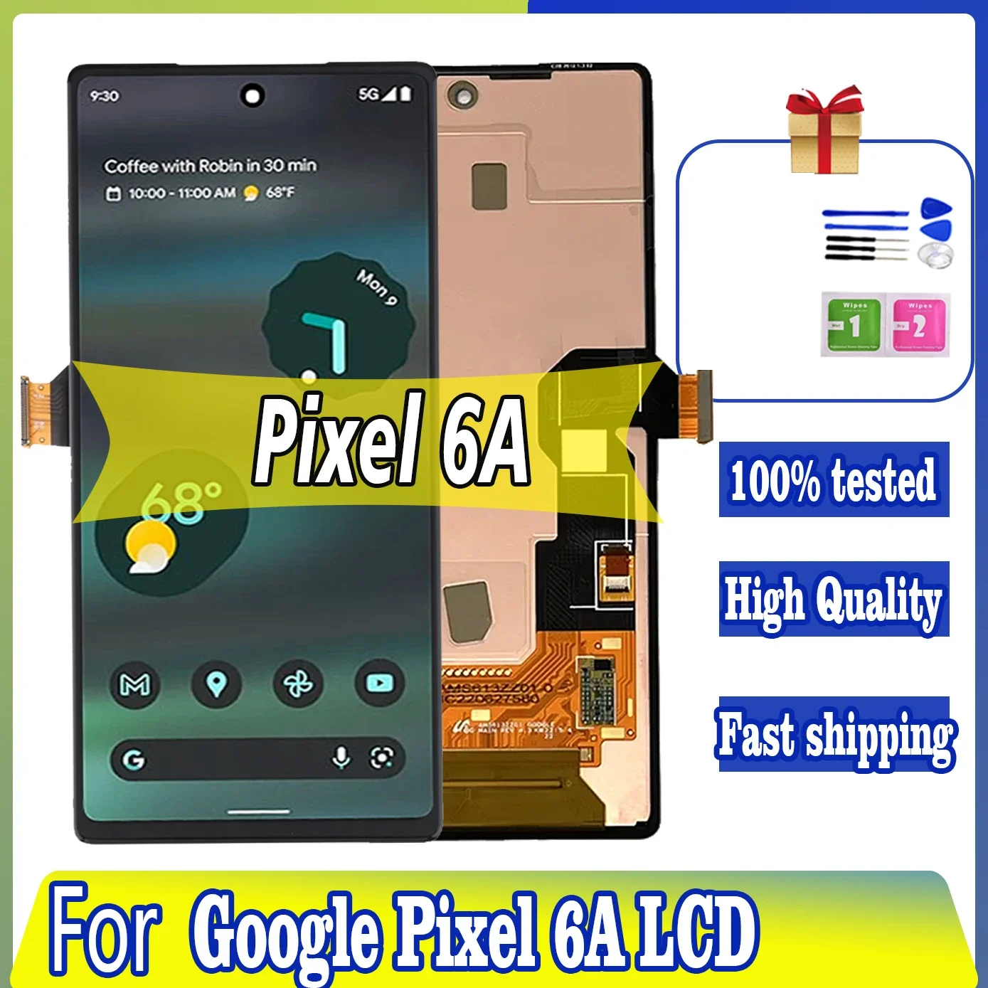 

AMOLED Screen For Google Pixel 6A LCD For Google Pixel 6a GX7AS GB62Z G1AZG LCD Display Touch With Frame Digitizer Assembly