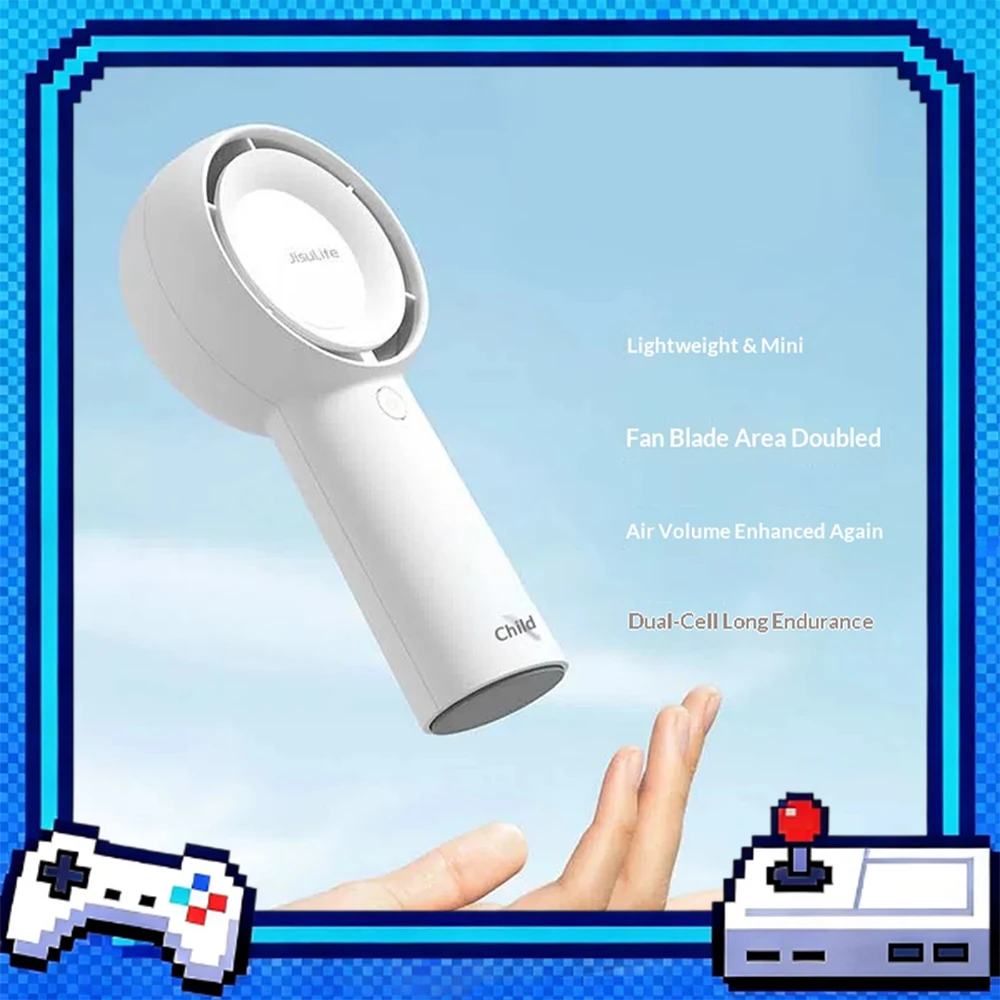 JisuLife FA43 Turbine Handheld Small Fan Multi Stage Pressurization Air Guide System Handheld Fan Light Weight Low Noise Gifts