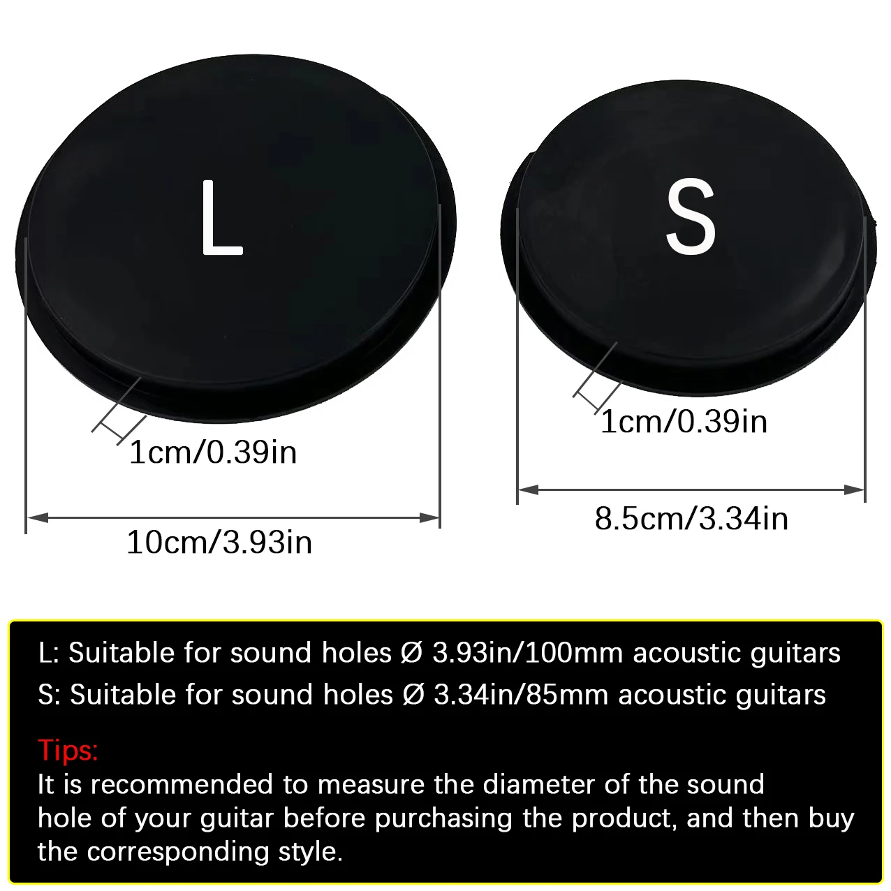 Acoustic-Electric Guitar Sound Hole Cover Classical Noise Reduction, Buster Muffler, Prevent Feedback for Guitars Accessories