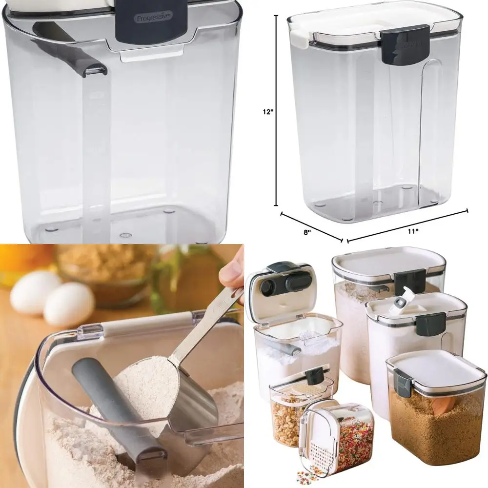 

Airtight ProKeeper Kitchen Canister Set - 6-Piece Multicolor for Flour, Sugar, and More, Preserves Freshness with Accessories