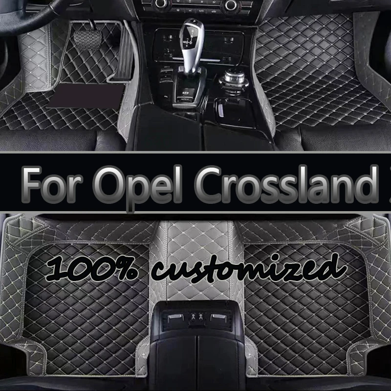 Car Floor Mats For Opel Crossland X 2017-2020 DropShipping Center Interior Accessories 100% Fit Leather Carpets Rugs Foot Pads