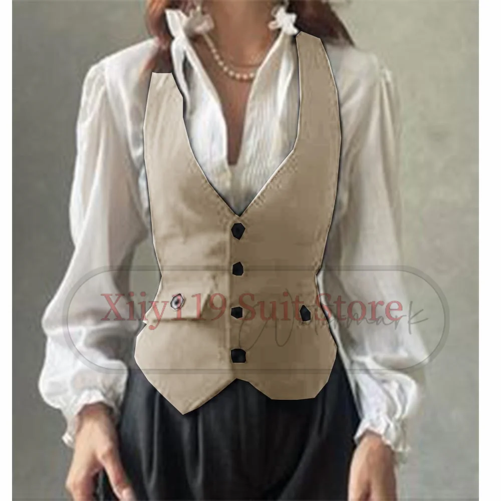 Women\'s serge  Tweed Waistcoat Slim Fit V-Neck Dressy Suit Vest  Casual Formal Business Vest for women  Vintage Waistcoat