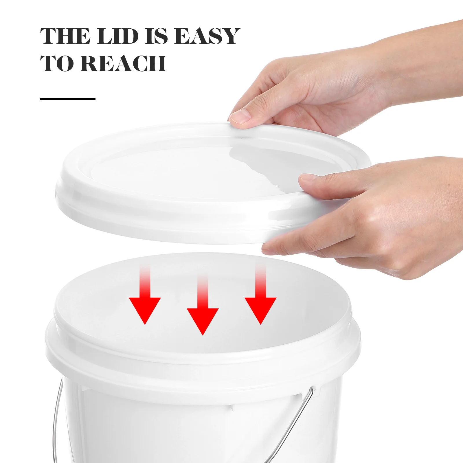 

2 Pcs Sealed Bucket Water Storage Handheld Buckets White Pail Plastic with Handle