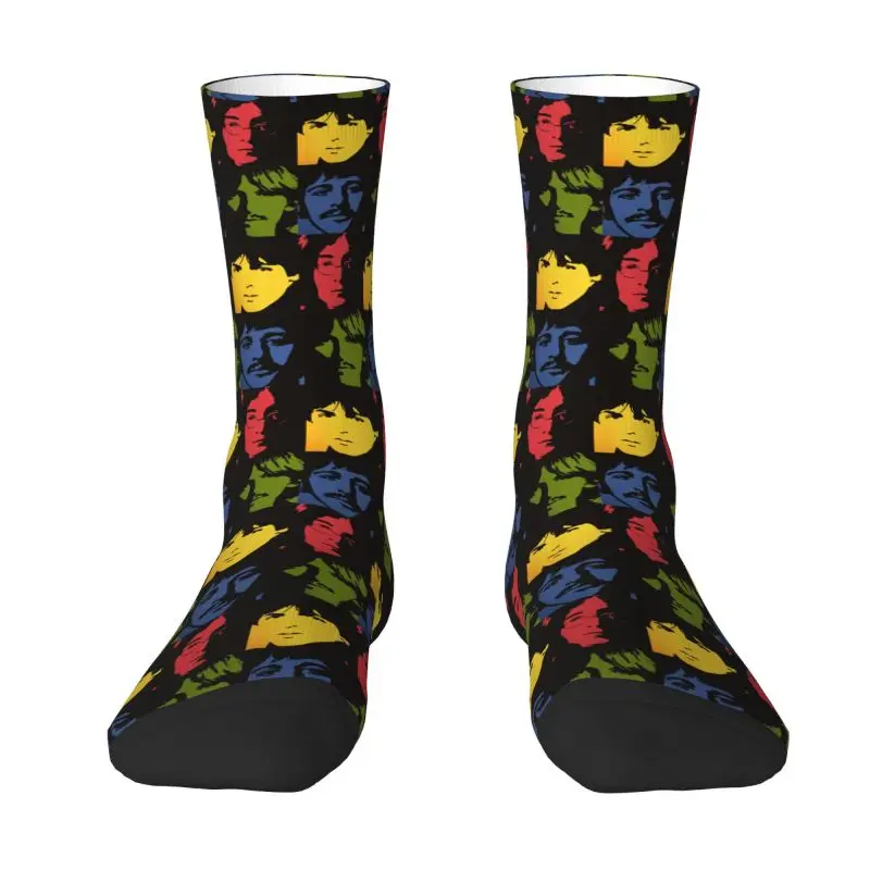 男性と女性のためのオールメタルのドレスソックス、ノベルティクルーソックス、暖かいファッション