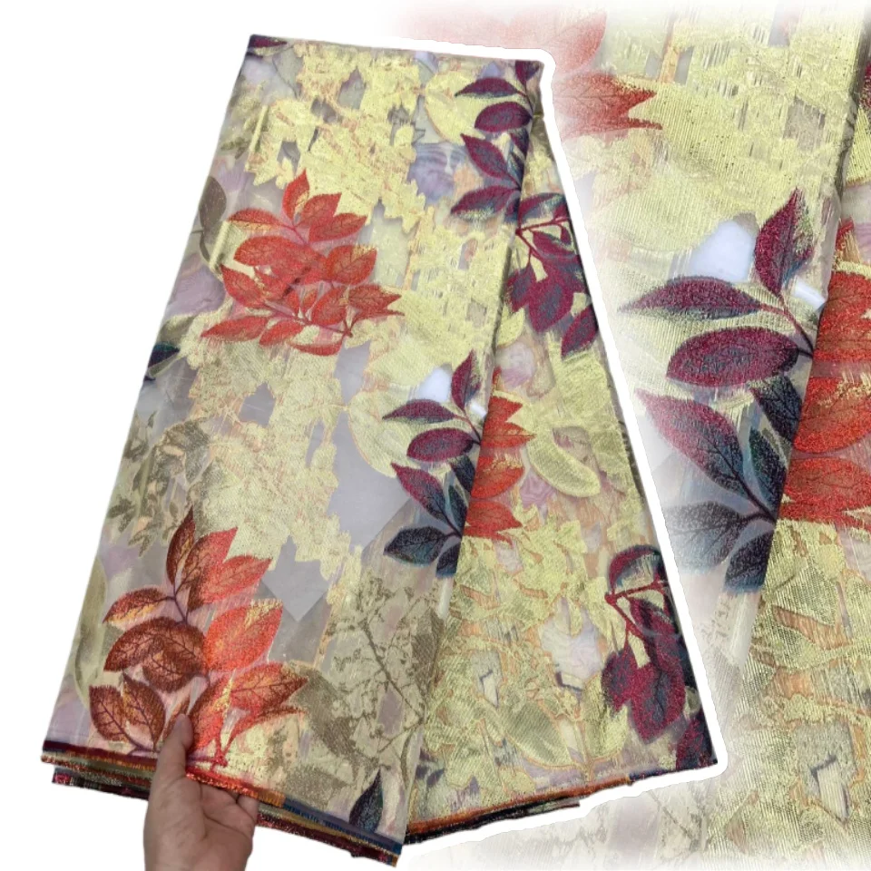 

Новинка 2025, высококачественная африканская парчовая кружевная ткань, нигерийская жаккардовая кружевная ткань, дамасская ткань для женщин, свадебные платья CC1648