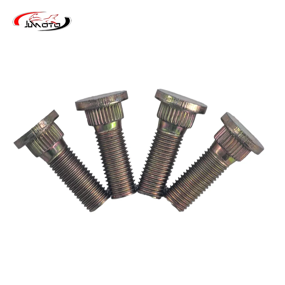 4pcs Wheel Hub Bolts Serration Stud M10*1.25*30 Fit for Yamaha ATV Big Bear Bruin 350 400 YFM400 Blaster 200 Grizzly 660 Kodiak