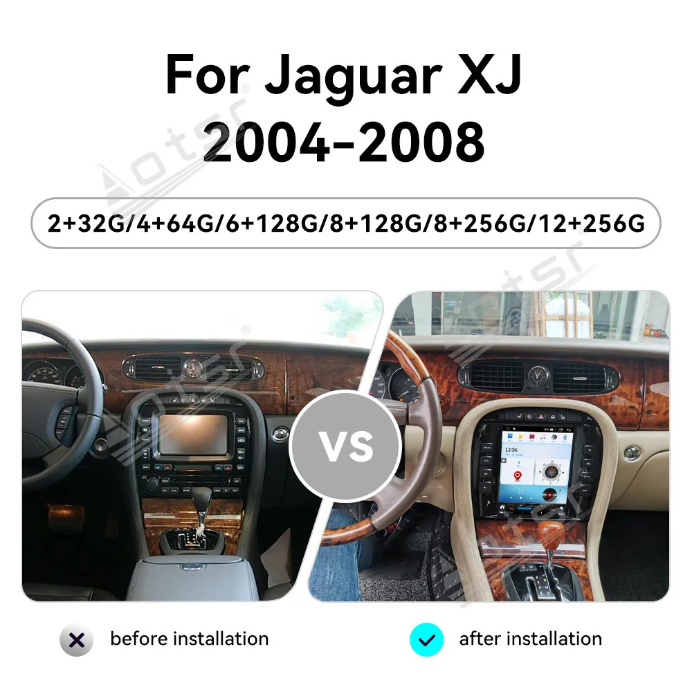 10.4 "HD شاشة تعمل باللمس ل جاكوار XJ 2004-2008 أندرويد 14 راديو ستيريو للسيارة الوسائط المتعددة Carplay نظام تحديد المواقع والملاحة المعلومات والترفيه #4