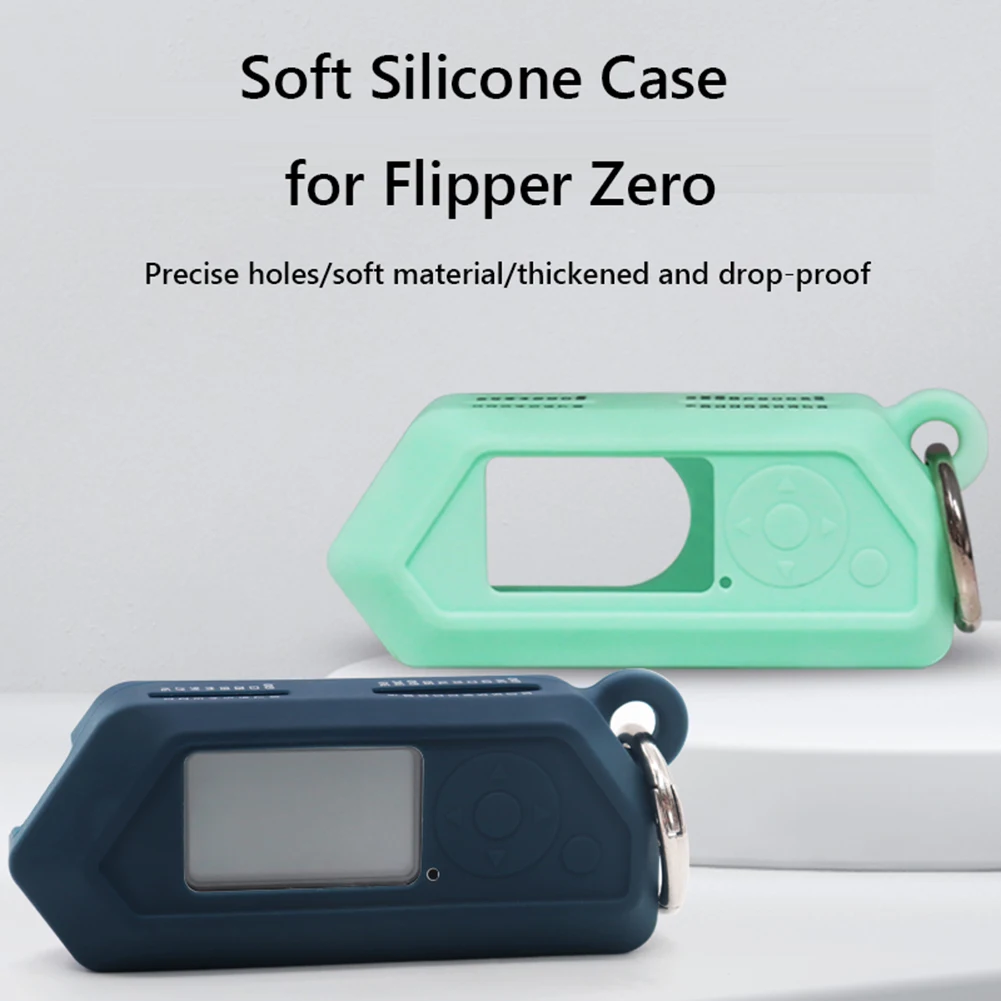 Capa de silicone anti-arranhões capa protetora à prova de choque portátil capa de viagem com mosquetão para dispositivo flipper zero
