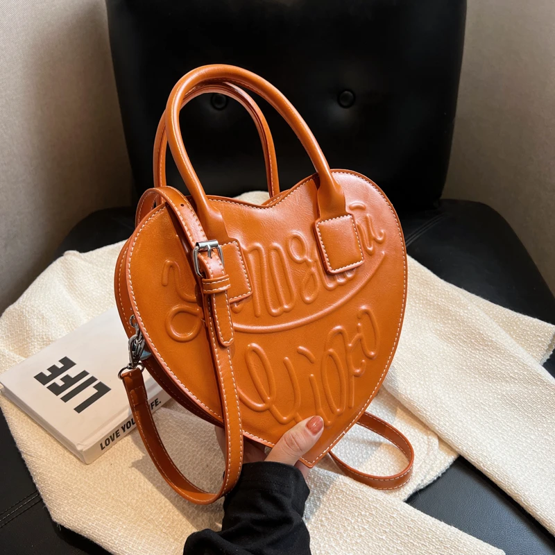 13 colors Pu Leather Crossbody Bag Women Handbag Cute Ladies Heart Shaped Shoulder Bag Love Clutch Purse Fashion Small Tote Bag