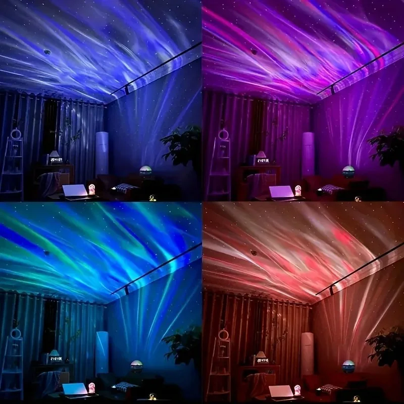Remote Controlled Rotating Water Wave LED Projector Ambient Light for Home Bar Christmas Halloween Party Ambient Lighting
