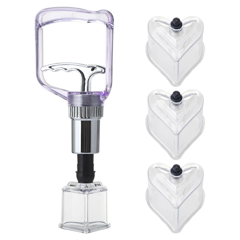 Heart-shaped Cupping Device Household Meridian Health Care Cupping Set Manual Cupping Air Gun Vacuum Large Suction 4 PCS