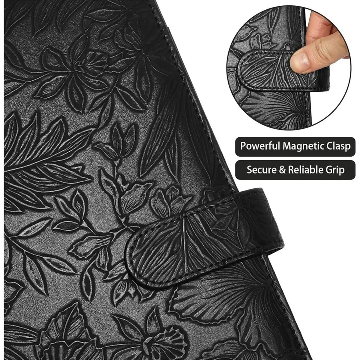 Multi-use Gear Professional Padfolio Portfolio Binder,Textured Embossing Faux Leather Folder Organizer for Letter Pad Notepad Re