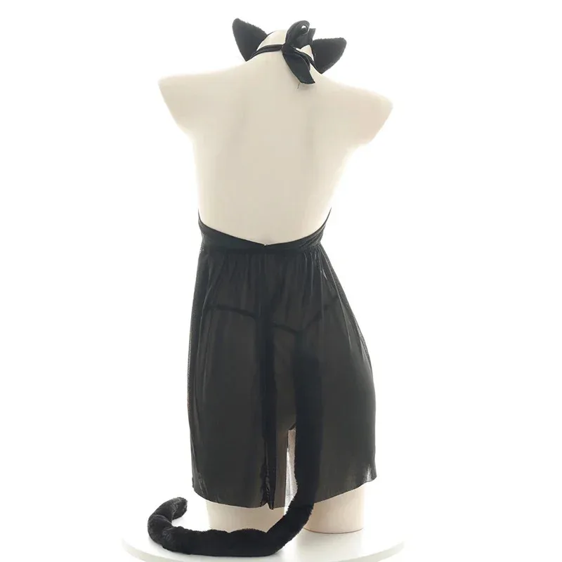 A Litter Of Bears Lolita Girl Cute Maid Dress Pajamas Uniform Kawaii Neko Cosplay Costume Cat Paw Hollow Out Chest 2025 New