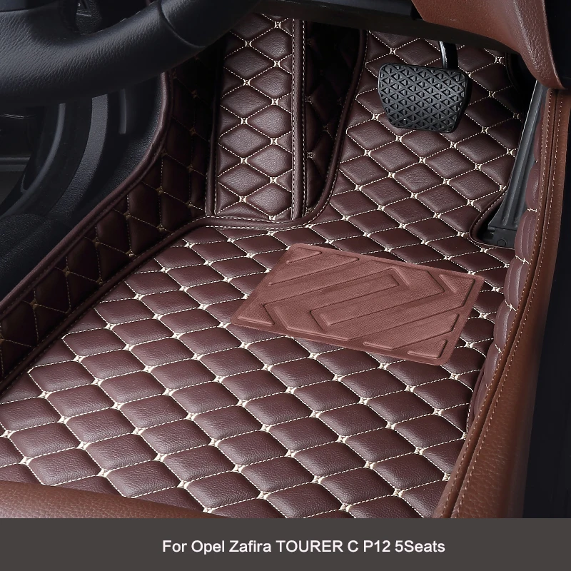 For Opel Zafira TOURER C P12 5Seats Custom Car Floor Mats SpecialLeather Carpet Waterproof And Non-slip Car Accessories