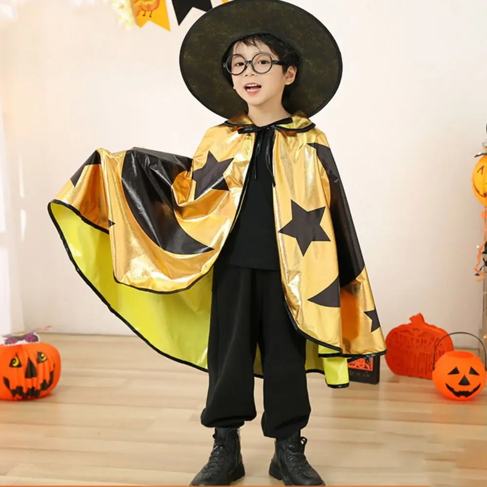 

Wizard Childern Halloween Costumes Bright Color Pointy Hat Kids Witches Robes Cloak Costume Cosplay Props Halloween Cosplay Cape