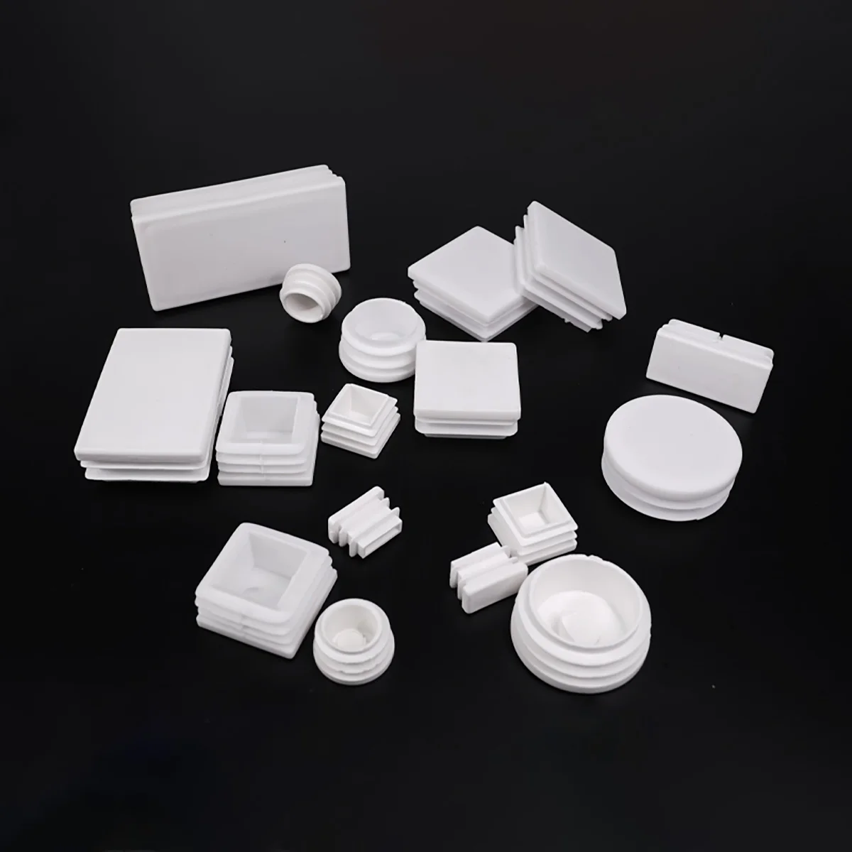 

4Pcs White PP Plastic Square Rectangle Tube Plug 13x13mm~100x200mm Blanking End Caps Tube Pipe Inserts Bung Chair Feet Protector