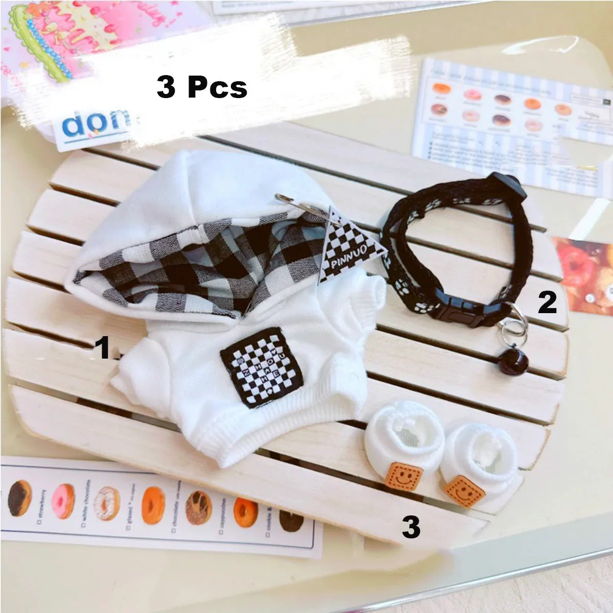 Moderner Stil, 17 cm, Labubu-Babykleidungsserie, Puppen-Outfit, Macaron-Babypuppen-Kleidungsset für Sammelfiguren