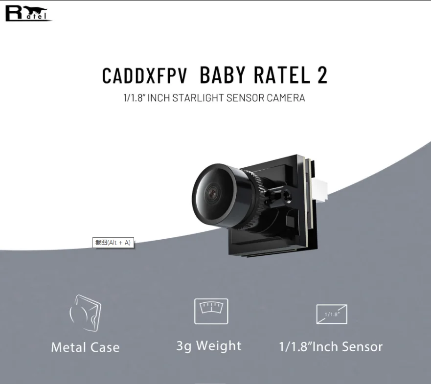 Caddx Ratel 2 Baby Ratel 2 1/1.8\'\' Starlight 1200TVL 2.1mm NTSC PAL 16:9 4:3 Switchable Super WDR FPV Micro Camera FPV drone